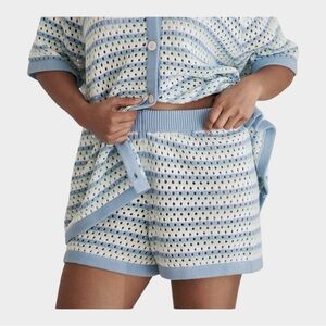 SABO Chantel Knit Shorts in Blue Stripe Women’s Size S
